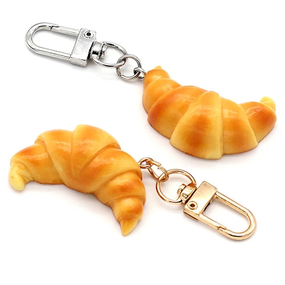 Food Zinc - Lucu gantungan kunci Croissant hadiah anak-anak