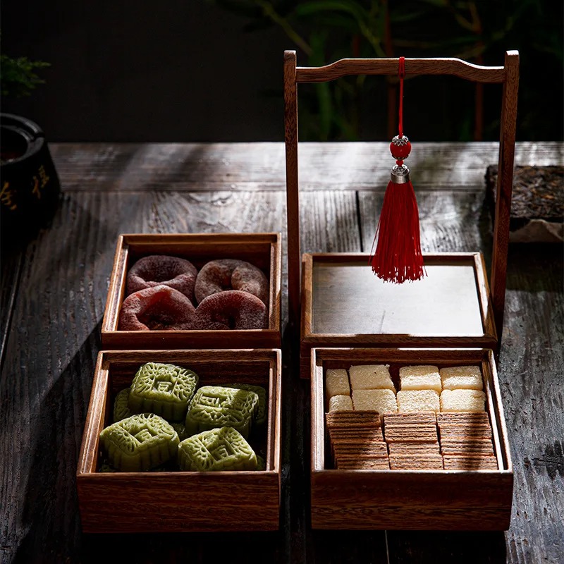 Snacks Food Gift Baskets - Kotak Makanan Minimalis Berlapis-lapis yang Dapat